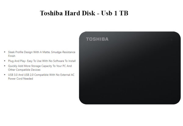 Toshiba Hard Disk - Usb 1 TB (Black)